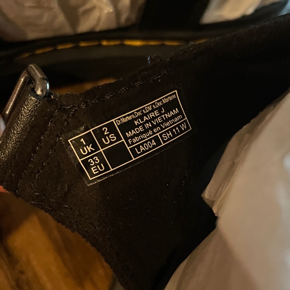 NEW Dr. Martens Girls Black Leather Klaire Sandals - Picture 4 of 5